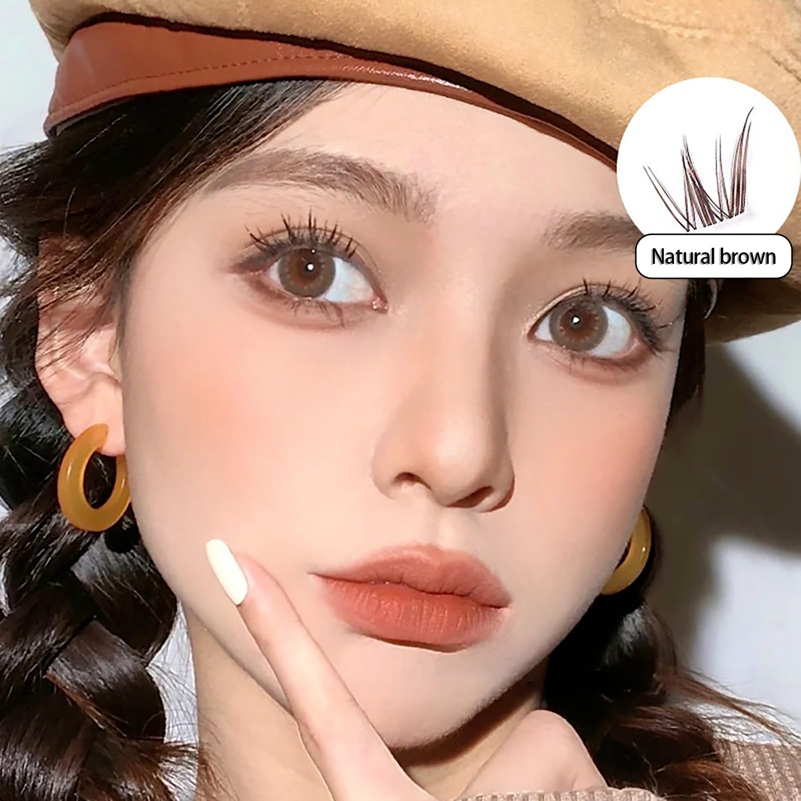 100Pcs Brown Cluster Lashes Wispy Individual Eyelashes Clusters,Curl Individual Lashes Extensions 8-16MM Fluffy Cluster Lash - Image 2