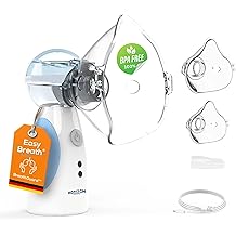 horizon health easy breath plus - bpa free & no plasticizers - whisper quiet inhaler - children & adults - portable nebulizer with smart fill container usb micro battery & automatic cleaning