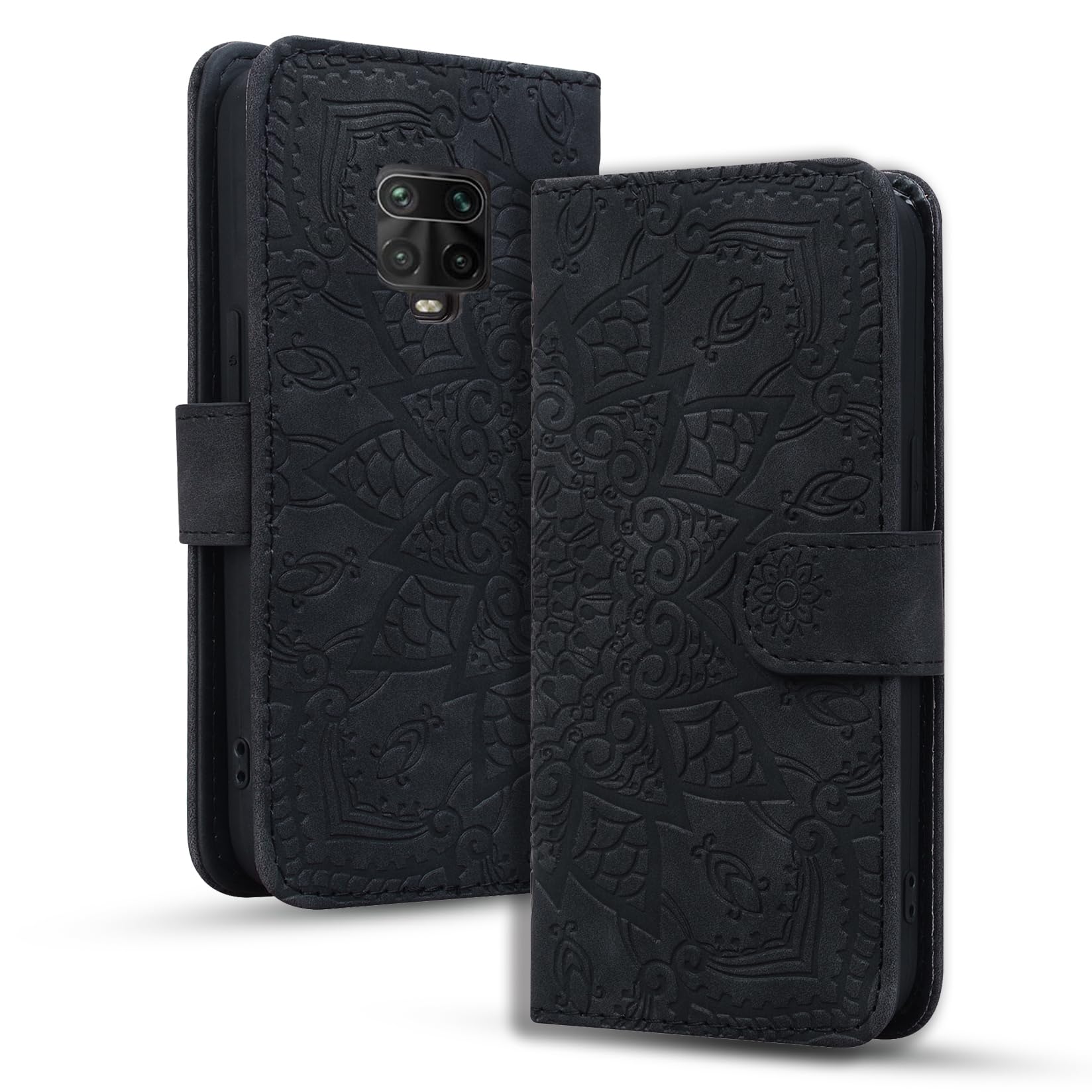 Rosbtib Mobile Case for Xiaomi Redmi Note 9S/ Note 9 Pro Premium PU Leather Case with Magnetic Closure Stand Function Flip Cover Mandala Embossing Xiaomi Redmi Note 9S/ Note 9 Pro