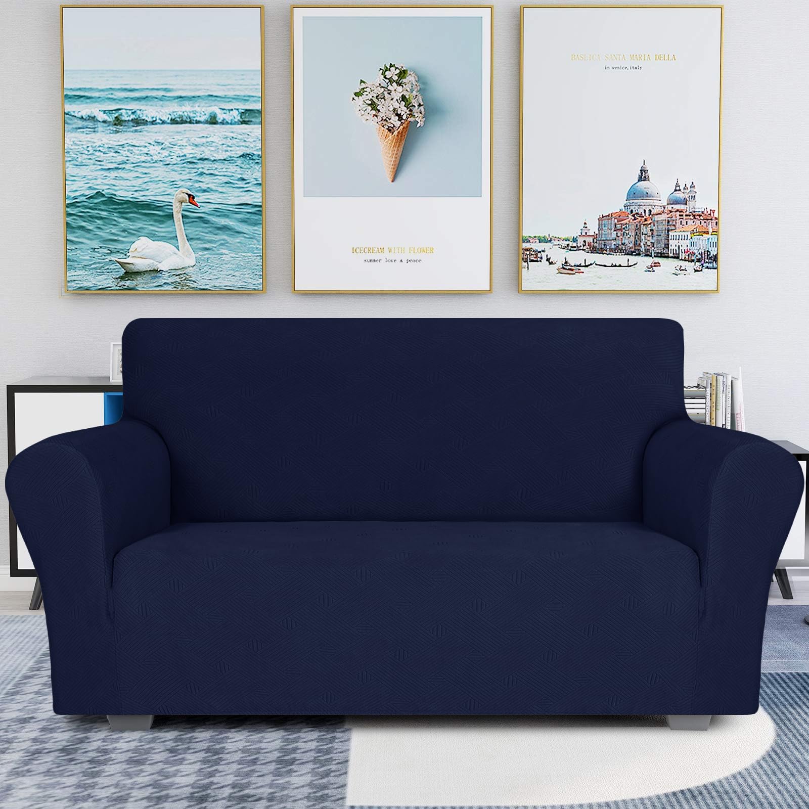 Ystyle Copripoltrona 1 Posto Con Braccioli, Copridivano Antigraffio Gatto, Copridivani Elasticizzato, Pesante Inverno Copri Divani, Fodera Divano Antimacchia Lavabile Antiscivolo, Blu