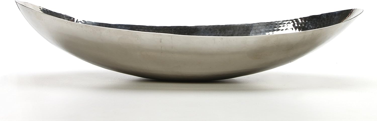 Hosley 13.5 Inch Hammered Stainless Steel Oval Bowl Ideal for Orbs and Dry Potpourri as well as Ball Candles Great for Weddings and Special Events O4 : Everything Else