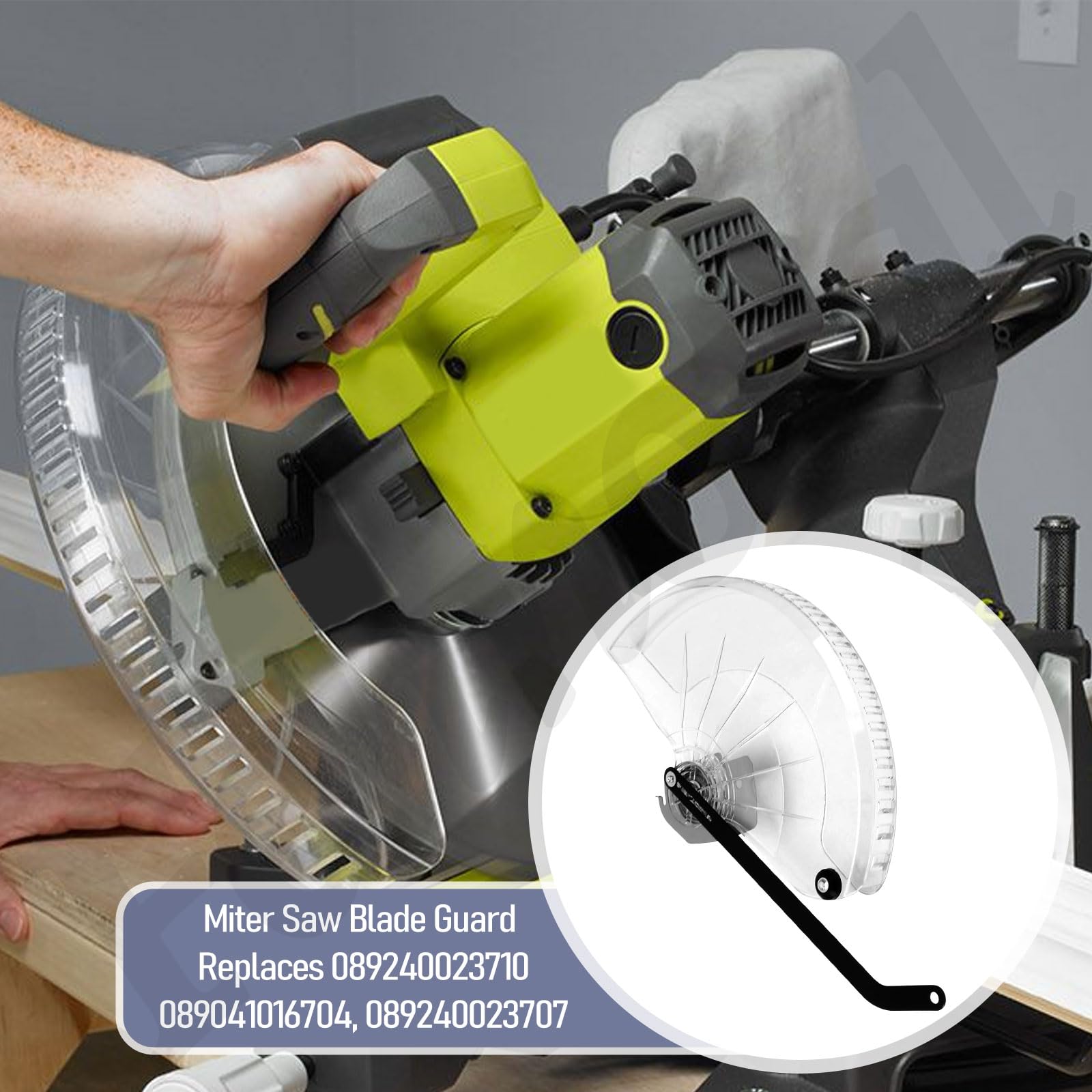 Miter Saw Parts Lower Blade Guard Compatible With Ryobi TSS121, TSS121T, TSS120L 12" Sliding Compound Miter Saw - Replaces For Ryobi Part # 089240023710 - View #2