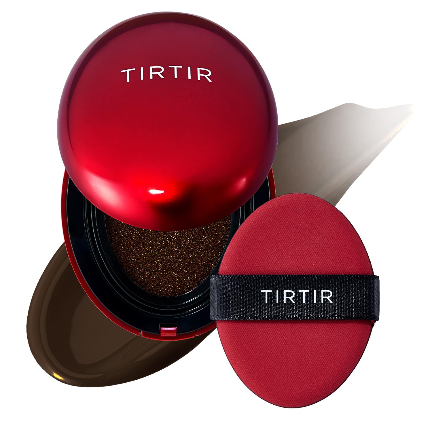 [*Mini Size*] TIRTIR Mask Fit Red Cushion Foundation | Full coverage, Weightless, Skin fit, Satin Glow Finish, Korean Makeup, beauty, Tattoo cover up, Buildable (#55N Espresso, 0.15 Fl Oz)