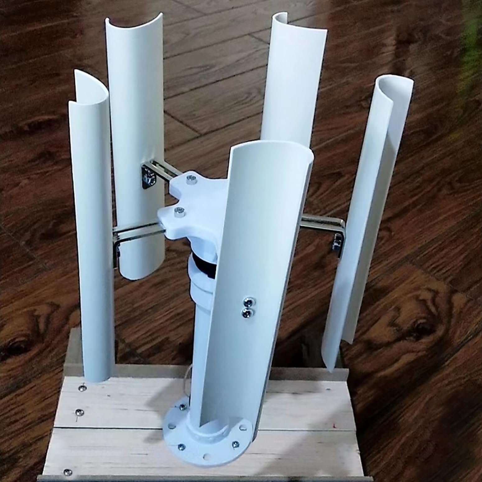 35W DIY Vertikaler 5-Blatt-Windgenerator-Modell 12V Dreiphasiger Bürstenloser Permanentmagnet-Generator, Reinkupferspule Windmühle Mit Niedriger Geschwindigkeit Für Außenbeleuchtung,Weiß