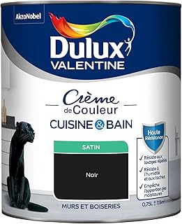 Dulux Valentine Peinture Intérieure Crème de Couleur Cuisine et Salle de Bain - Pièces Humides Murs et Boiseries - Résistant aux taches et à l
