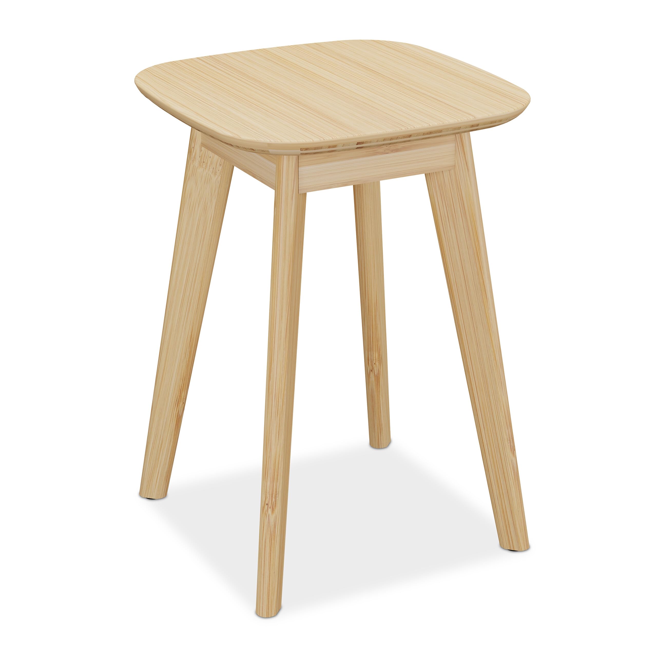 Relaxdays Taburete de Bambú, Banqueta para Cocina, Pasillo y Baño, 46 x 33 x 33 cm, Madera, Banca para Plantas, Natural
