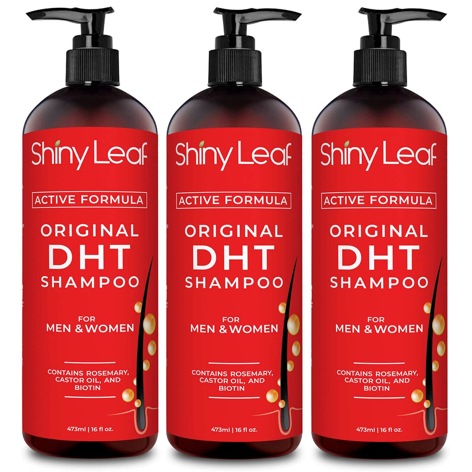 DHT Blocker Shampoo for Hair Loss, for Men & Women, Active Formula, Natural DHT Blocking Shampoo for