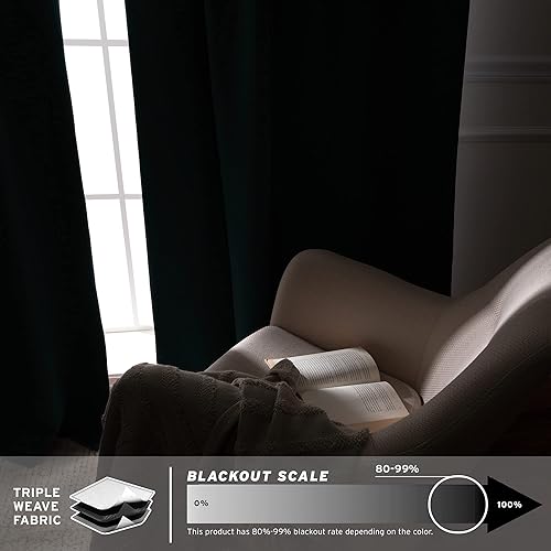 Miniatura 7 de Best Home Fashion - Cortinas opacas modernas de calidad premium, con sólido aislamiento térmico para ventanas, cortinas blackout para dormitorio,