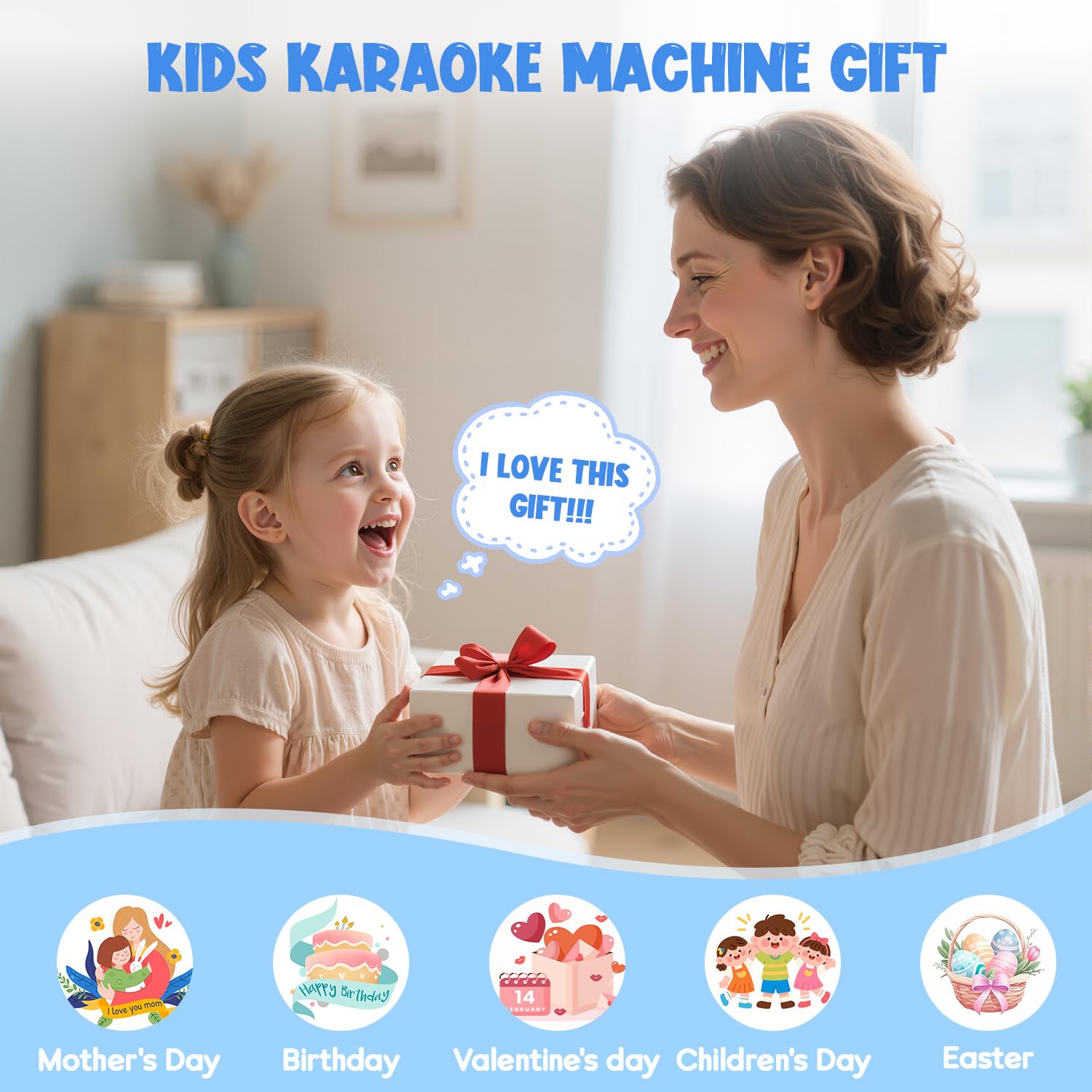 Ankuka Karaoke Infantil Karaoke 2 Microfonos Inalambricos para 4 5 6 7 8 9 10 11 12 Años, Altavoz Bluetooth Niños con Luces, Niña/Cumpleaños/Fiesta/Familia (Morado)