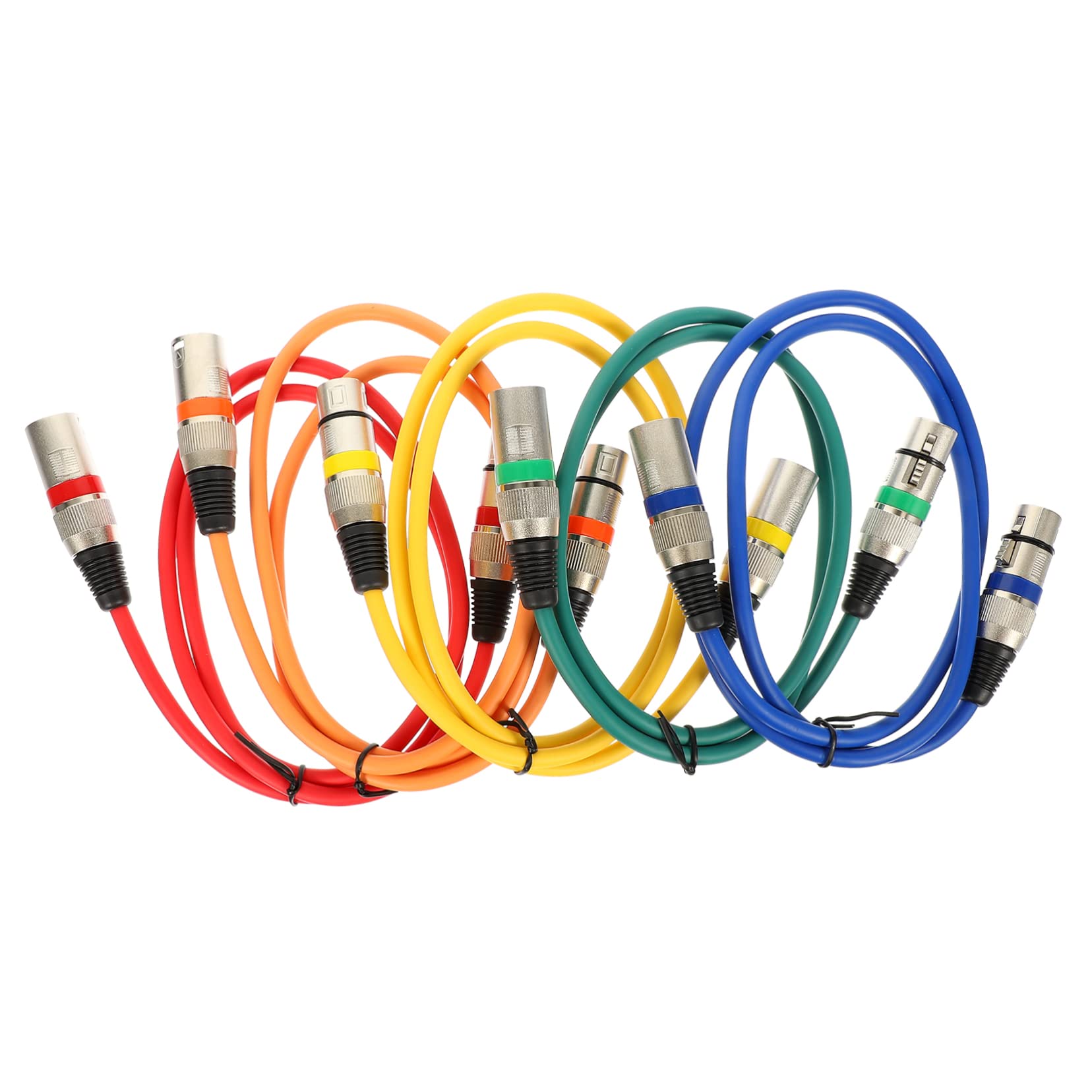 Artibetter Cavo per Microfono Xlr Maschio Femmina, Connessione Flessibile, Prestazioni Stabili, in Rame e Pvc, 5 Pezzi da 1m per Matrimoni e Feste