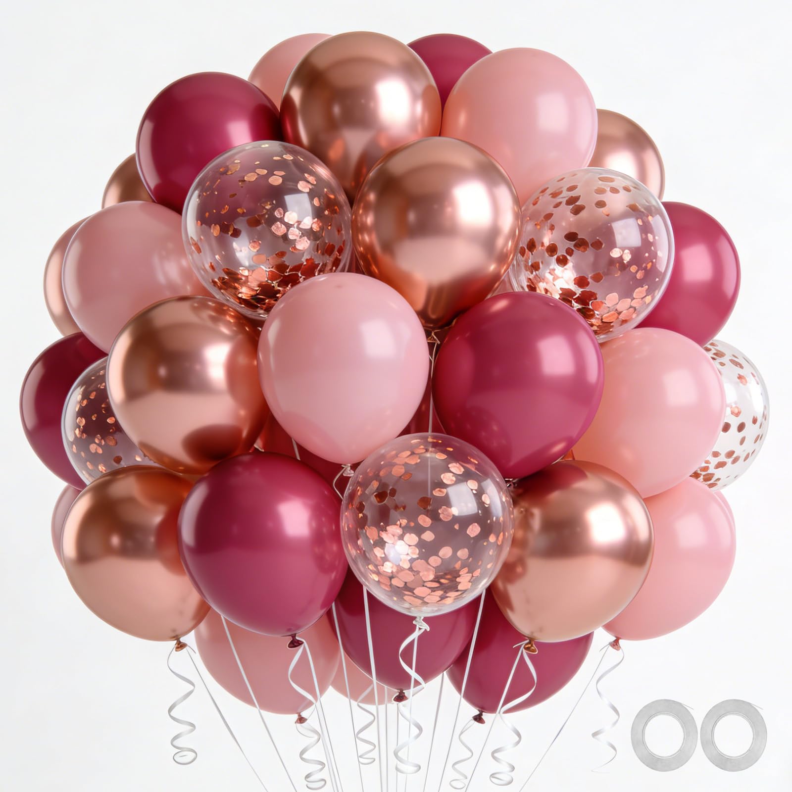 JasGood Luftballons Geburtstags 60 Stück Helium Ballons für Geburtstagsdeko Hochzeit Taufe Abschluss Party Deko Babyparty Jugendweihe Verlobung,12Zoll