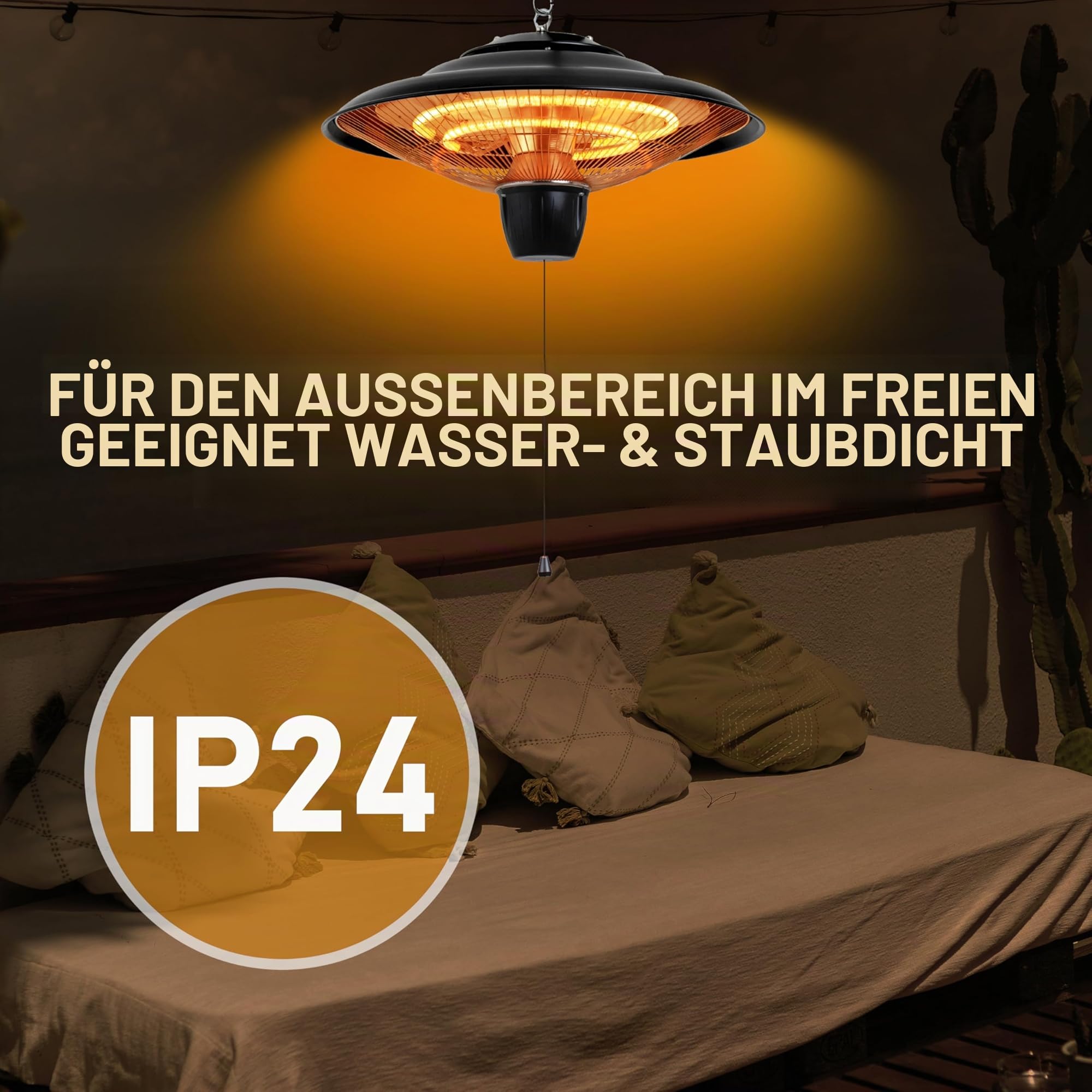 DONYER POWER Outdoor Heizungen für Garten Terrasse Heizungen Halogenheizung 800W & 2000W Elektrische Heizung für Gewächshaus Zelt
