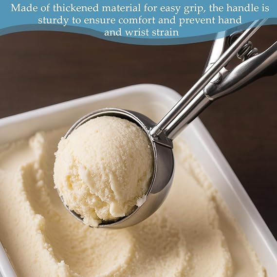 1 PCS Ice Cream Scoops, Stainless Steel Icecream Scoop,ice Cream Scoop with Trigger for Ice Cream Meatballs Mellon Balls Mashed Potatoes and Muffins(6 CM)