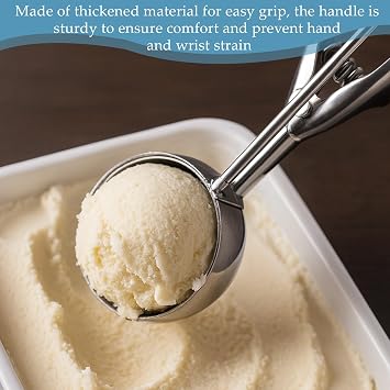 1 PCS Ice Cream Scoops, Stainless Steel Icecream Scoop,ice Cream Scoop with Trigger for Ice Cream Meatballs Mellon Balls Mashed Potatoes and Muffins(6 CM)