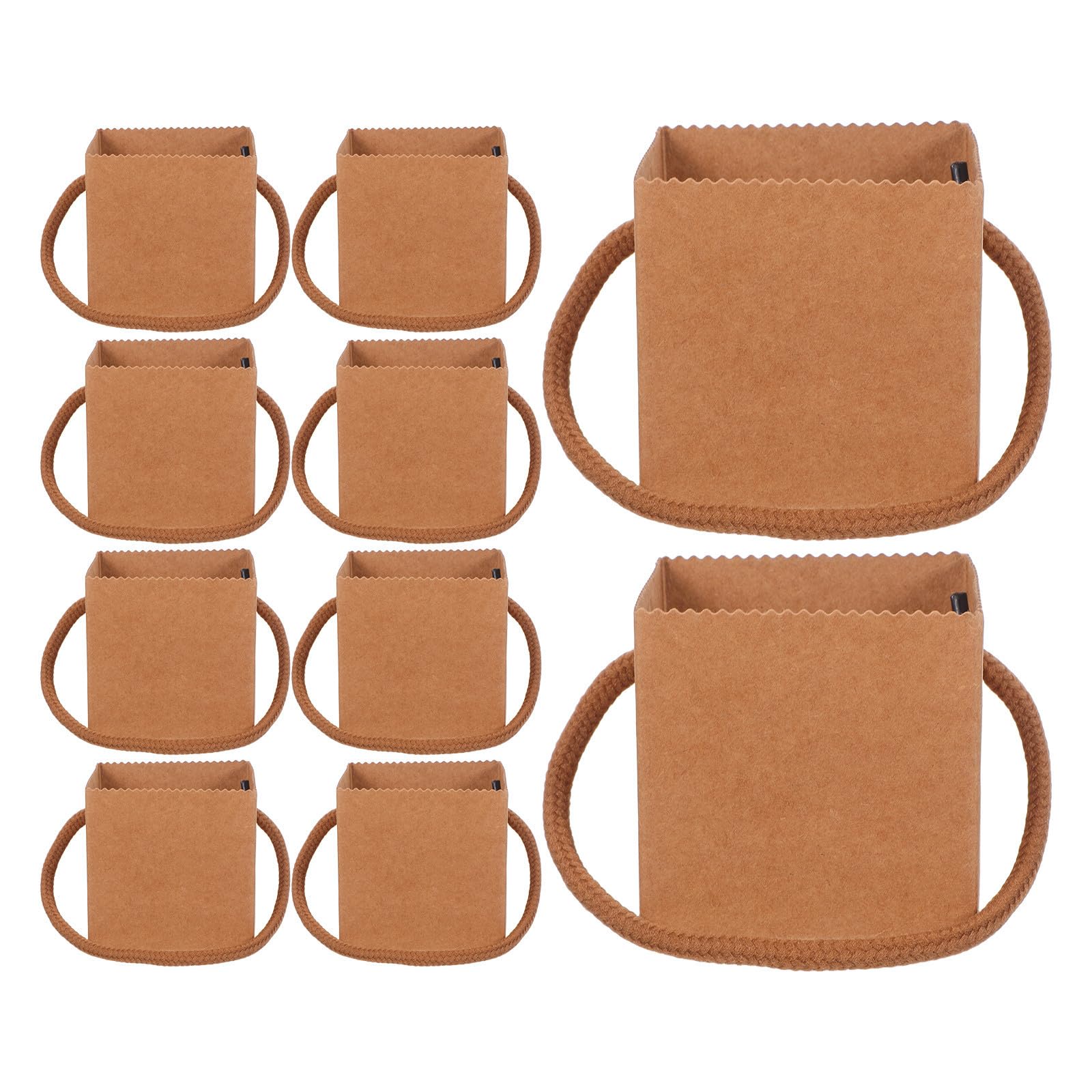 50 Bolsas de Papel Kraft con Asa de Nylon Impermeables de Tamaño Compacto para Ramos 8