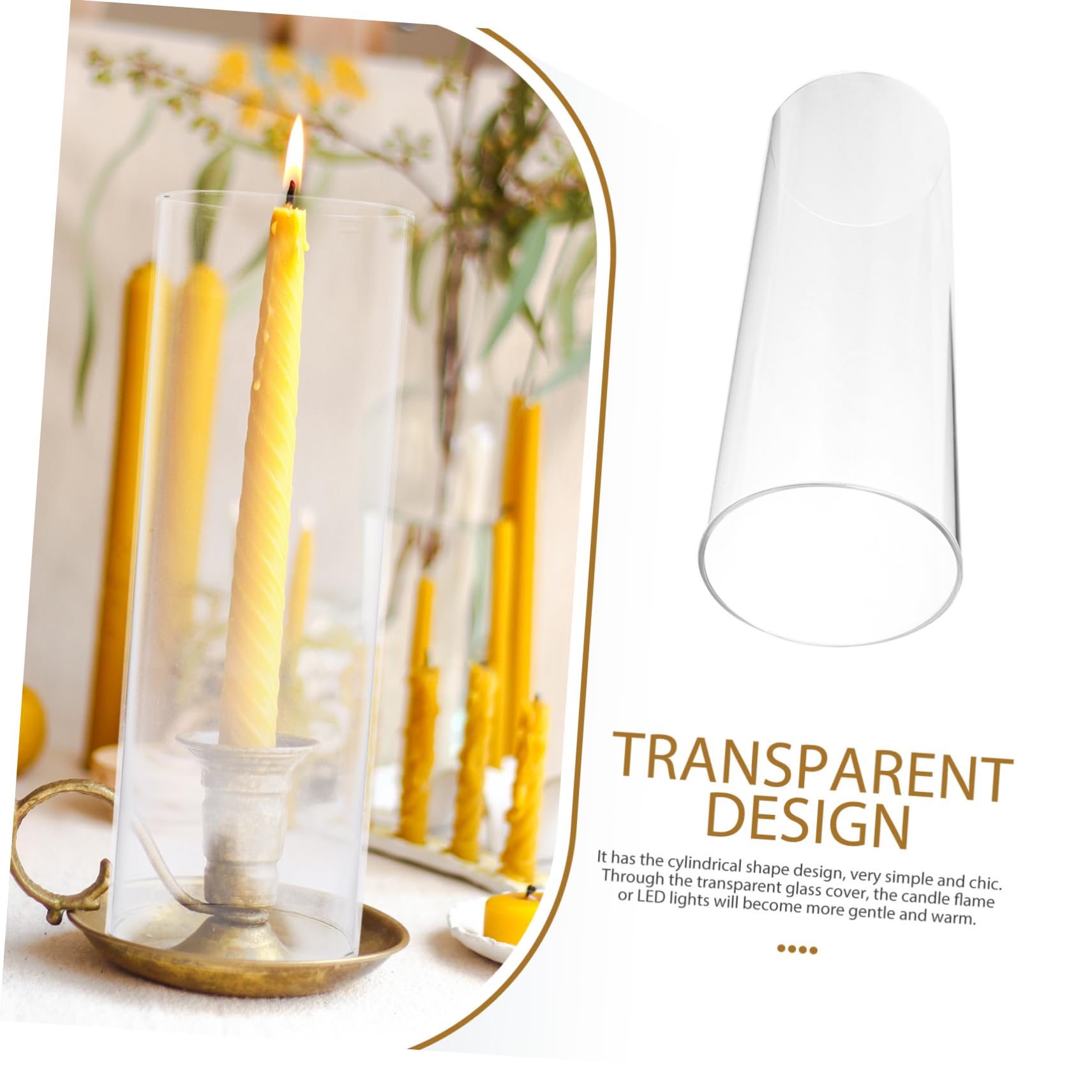 Paralumi per Candele in Vetro 4 Pezzi, Borosilicato Trasparente