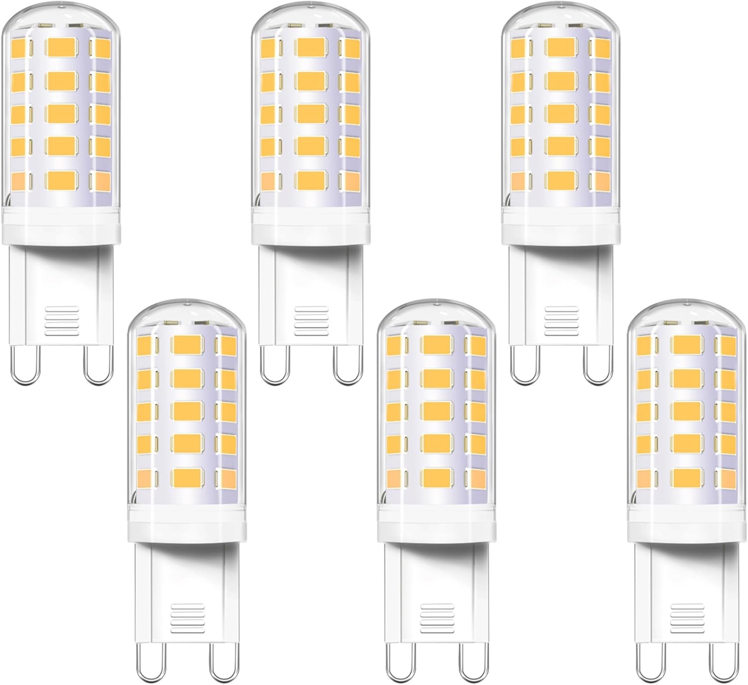 Akynite G9 LED Bulb 4W 6 Pack, Equivalent 40 Watt T4 G9 Halogen Replacement, 4000K Natural White, 120V 350LM 360 Beam Angle, G 9 Bi-pin Base Light Bulbs for Chandelier, Pendants, Vanity, Non-Dimmable