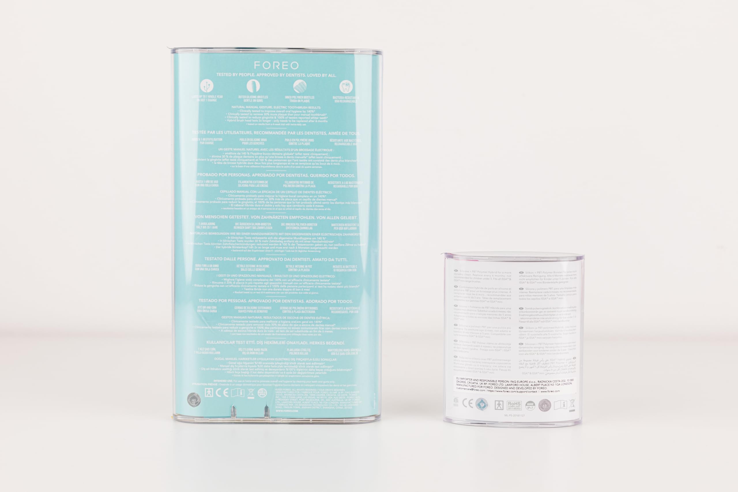 FOREO ISSA 4 Electric Toothbrush – 4-in-1 Rechargeable with Extra Brush Head, Soft Bristles, Long-Lasting Use, Gentle Cleaning - Artic Blue