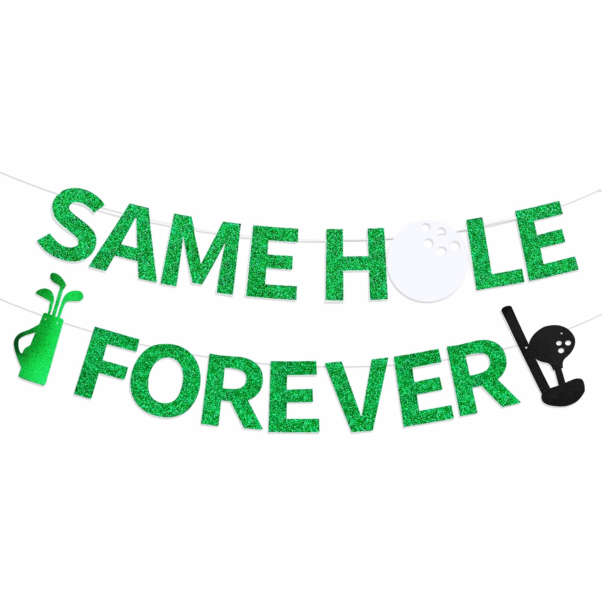 Golf Bachelorette Party Decorations Same Hole Forever Banner Let’s Partee Banner Garland for Men Sports Bachelor Party Supplies