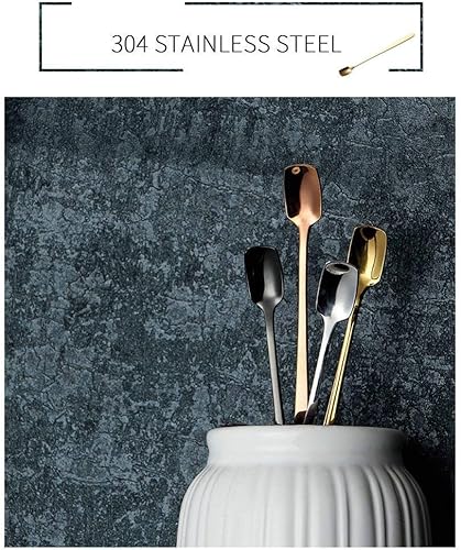 Miniatura 8 de COMIART - Cucharas de té helado de mango largo para mezclar, 6.7 pulgadas, cabeza cuadrada, cucharaditas de café, cucharas de cóctel, ideal para uso