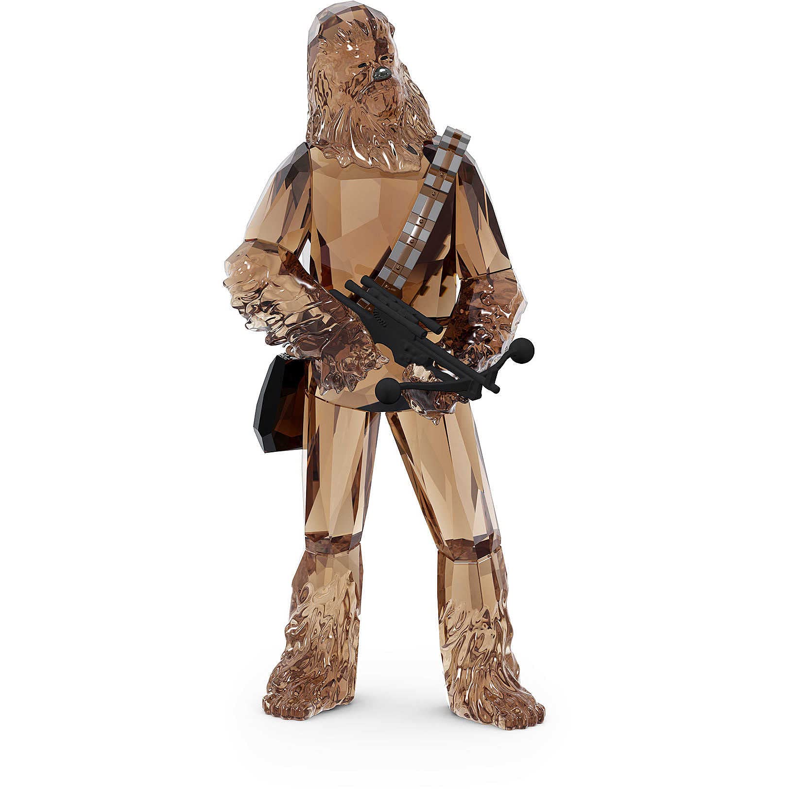 Swarovski Star Wars Chewbacca Ornament, Brown Crystal, Matte Black Metal and Grey Lacquered Details, from the Star Wars Collection
