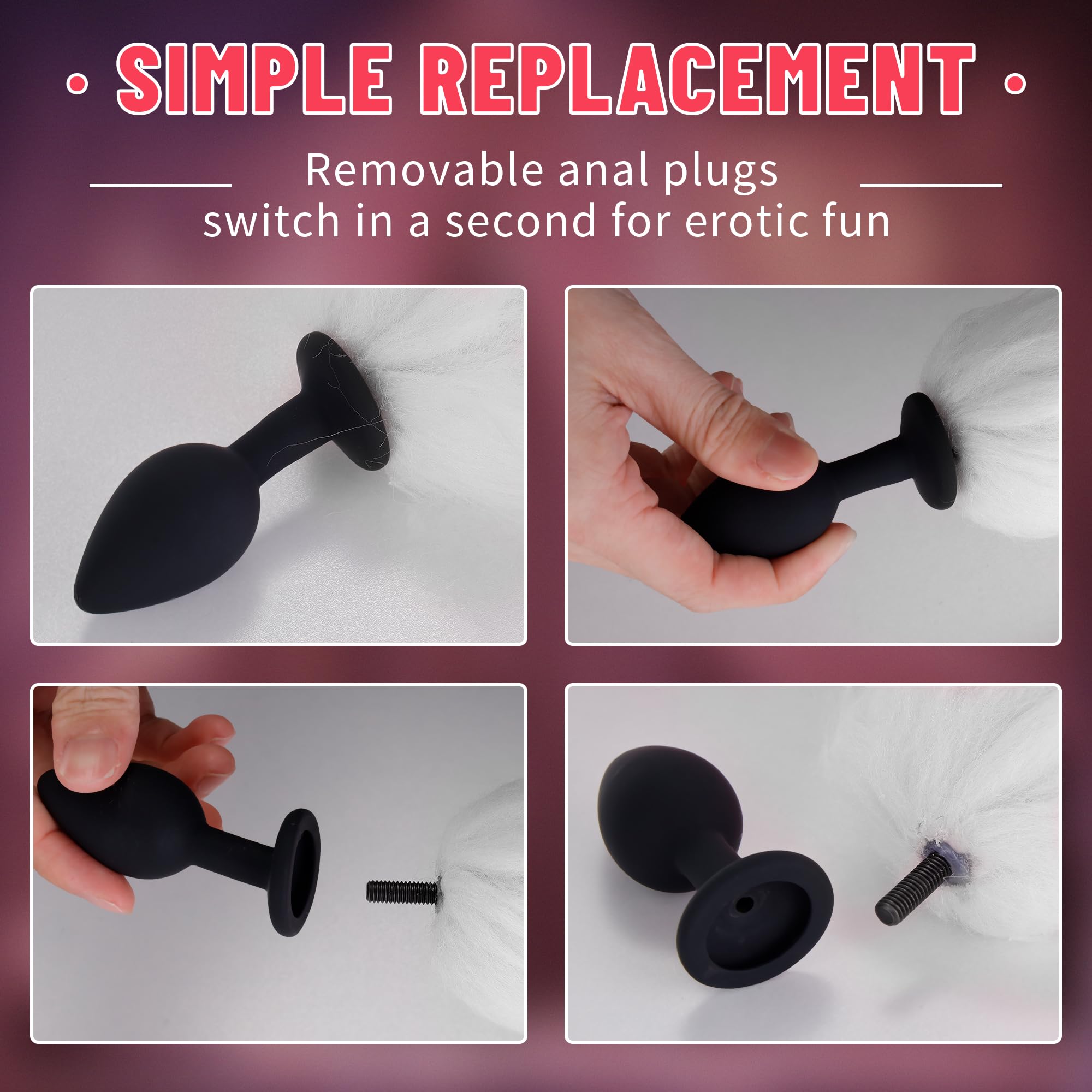Anal Plug Fox Tail Glowing in The Dark Silicone Butt Plug Bright Light Up Fox Tail Anal Toy Adult Sex Toys for Men Women Couples: White Long