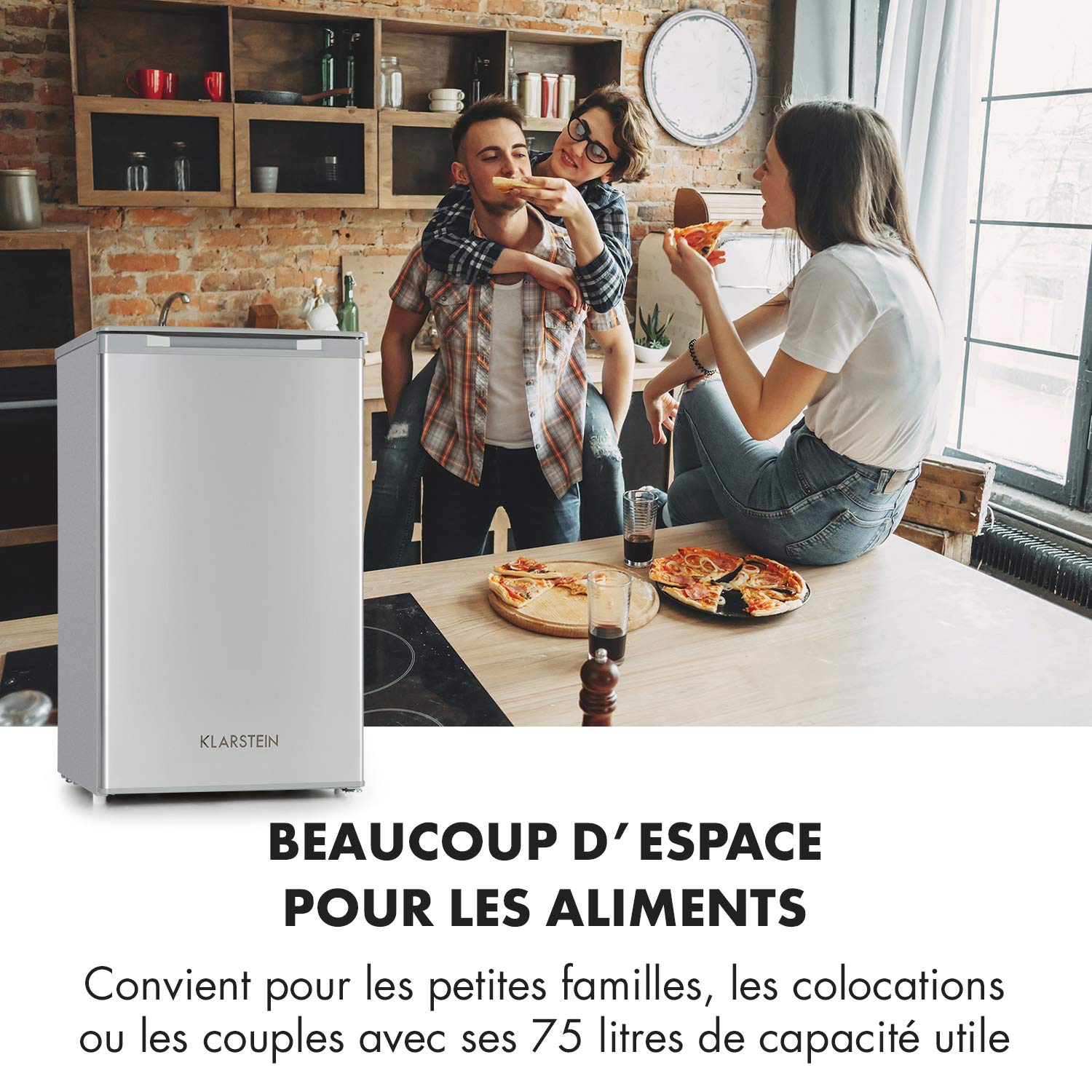 Klarstein Mini Congélateur Armoire 69L No Frost Froid Ventilé Étagère