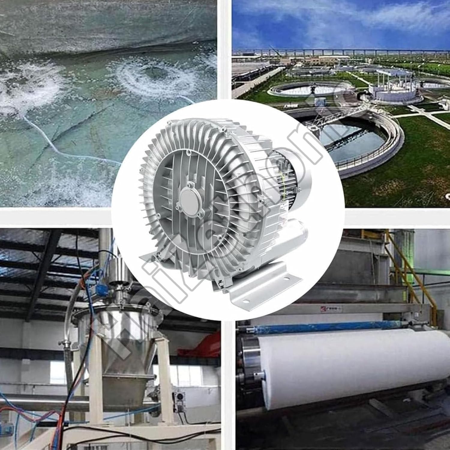 Soplador Canal Lateral,Bomba Aire Ventilador V0rtex,Bomba De Aire Eléctrica,Turbina Anillo Gas,para Aireación Aguas Residuales Acuarios/Estanques,para Soplado O Succión Aire 1500W/2.04HP
