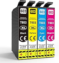 INK4U 603XL Cartouche d'encre Compatible pour Epson 603XL 603 XL pour Epson XP 2100 XP-2105 XP-2150 XP-2155 XP-3100 XP-3150 XP-3155 XP-4100 XP-4105 Workforce WF2810 WF2830 WF2850 WF2870(4 Paquets)