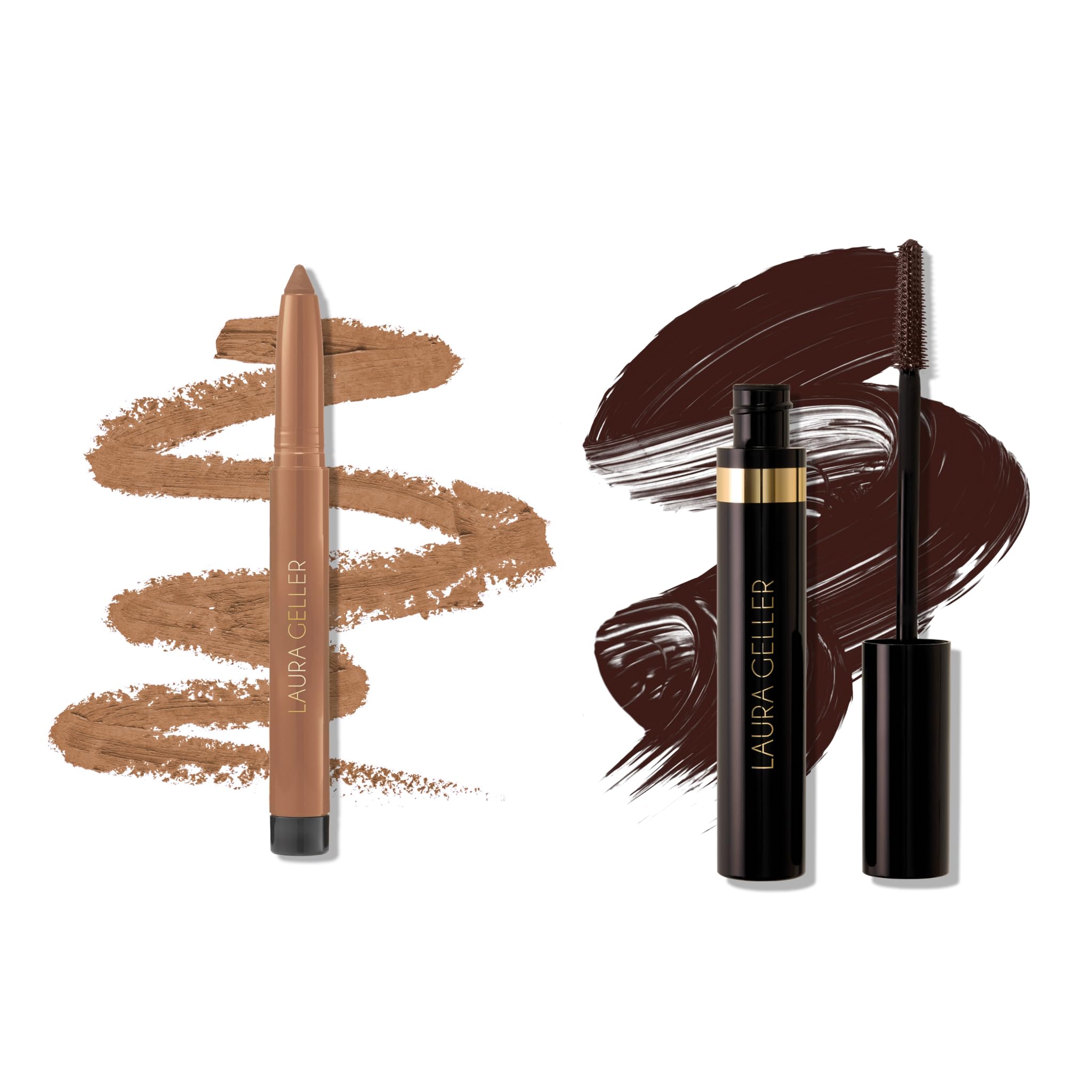 LAURA GELLER Kajal Mascara Eyeliner Duo Longwear Mascara Brown Kohl Eyeliner Pencil Khaki Kohl
