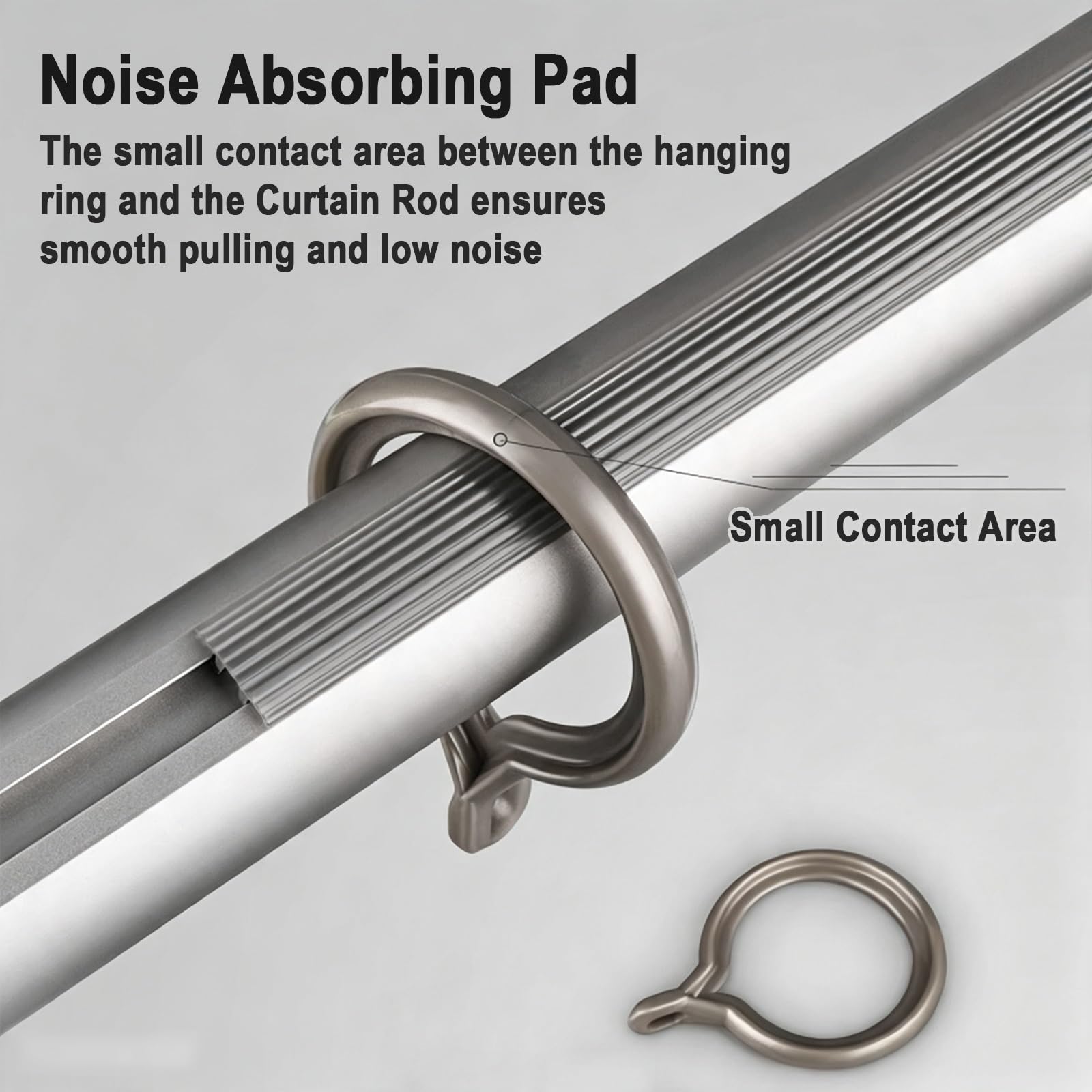 Bastone Tenda, Silenziose Bastone per Tenda, Doppia Guida in Acciaio Inox