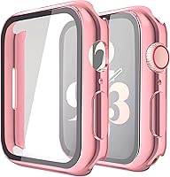 Vista 64 de Misxi - Juego de 2 fundas de policarbonato con protector de pantalla de vidrio templado compatible con Apple Watch Series 3 y Series 2 de 38mm