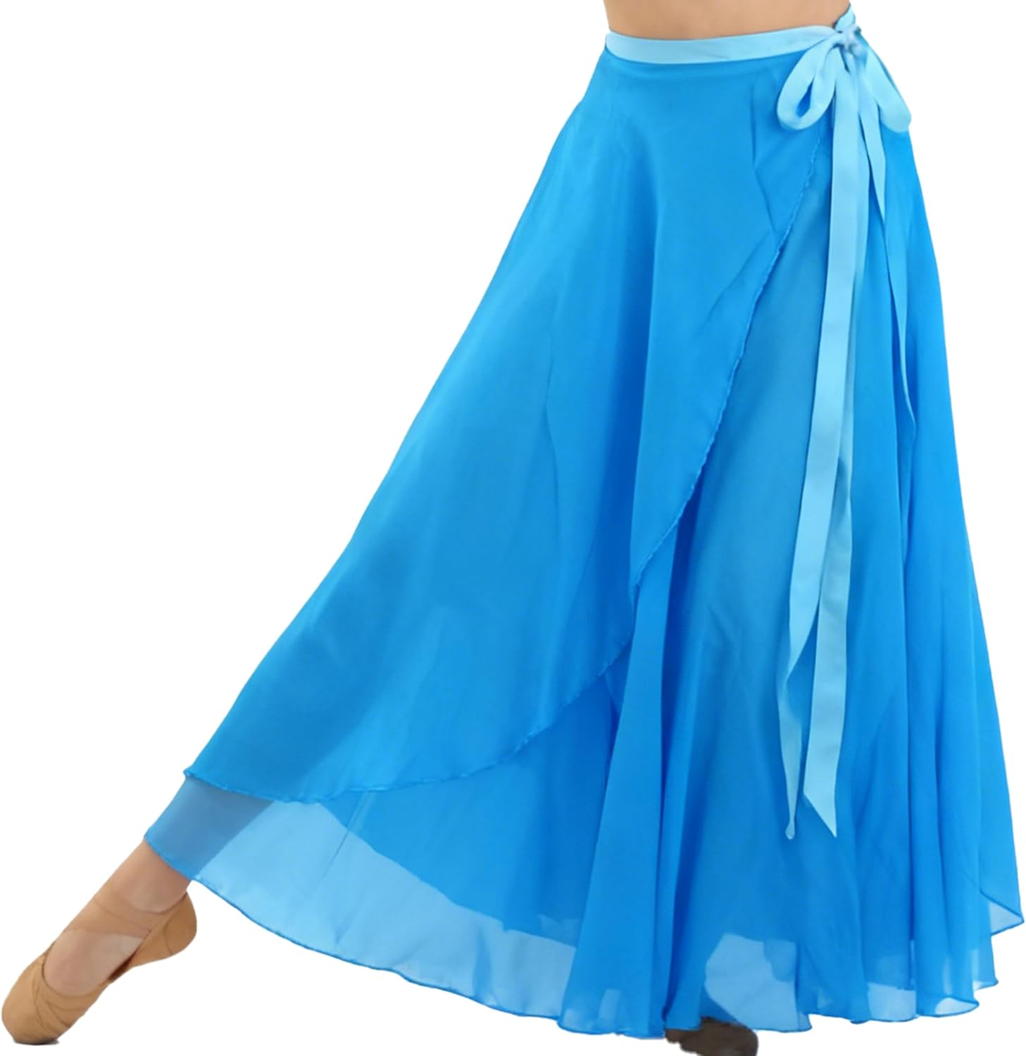 Wuchieal Dance Skirts for Women, Long Chiffon Ballet Skirt, Women's Dance Wrap Skirt with Tie - Image 8