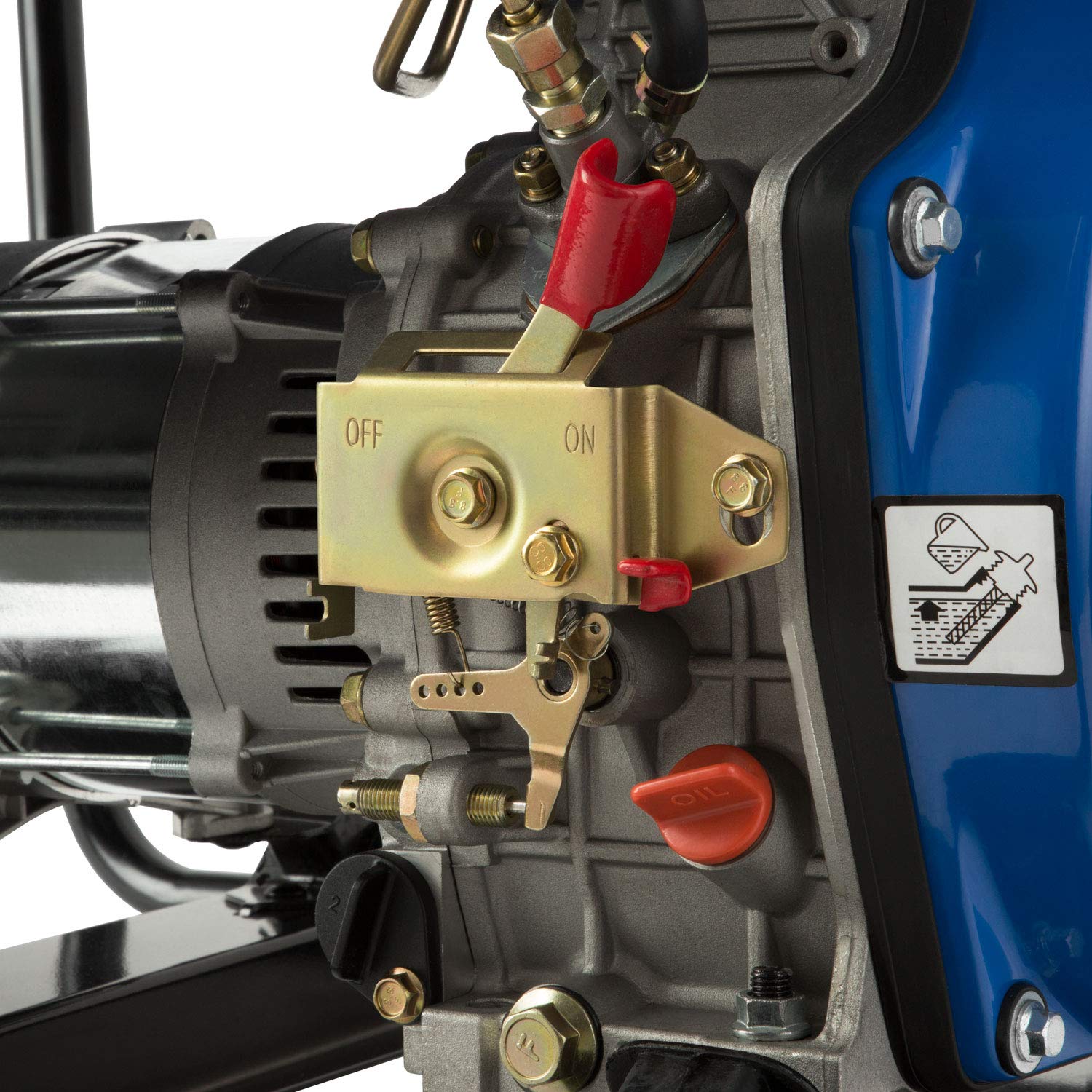 EBERTH 2000 Watt di energia elettrica di emergenza diesel, generatore di corrente con motore diesel da 3,8 CV, 4 tempi, 2 x 230 V, 1 x 12 V, regolatore automatico AVR, antimancanza di olio, avviamento
