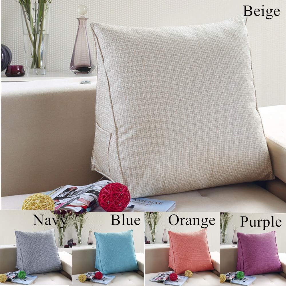 Backrest Pillow Stuffed Sitting Back Support Bed Pillow for Comfort While Reading & Relaxing Chair Car Seat Sofa Rest Cushion