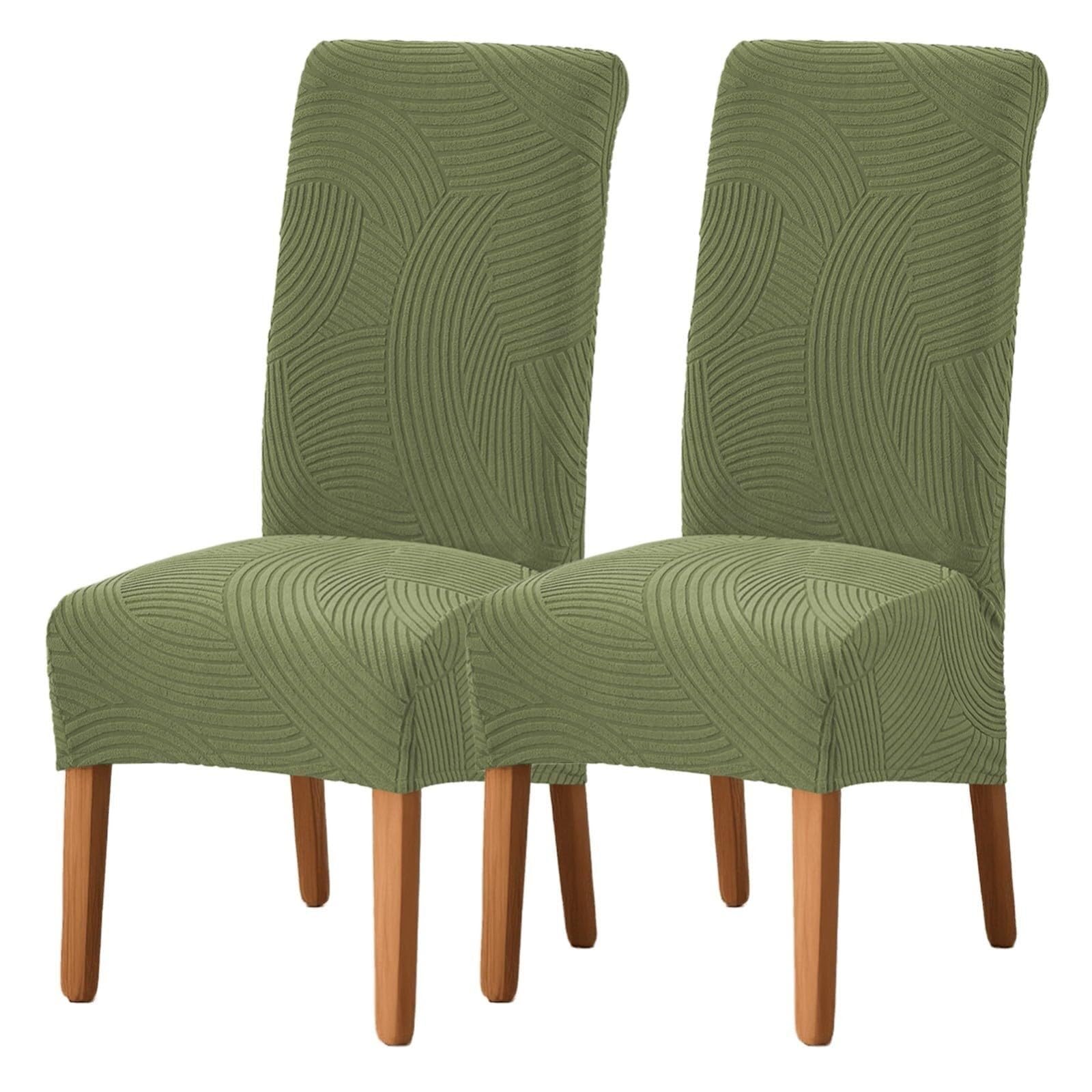 NMVAWIPT Stretch Dining Room Chair Covers, High-Back, For Home Restaurant Living Banquet,Removable And Machine Washable(#1,2Pcs)