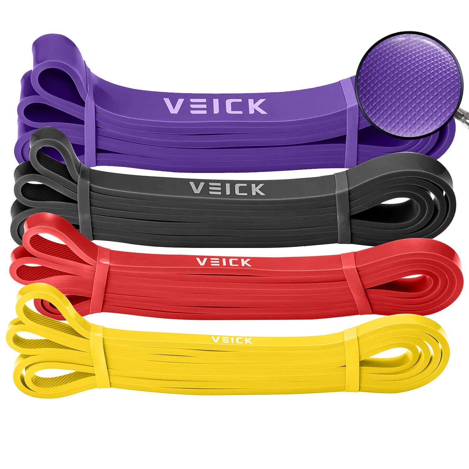 VEICK Resistance Bands for Working Out, Exercise Bands, Workout Bands, Pull Up Assistance Bands, Long Heavy Stretch Bands Set for Men and Women, Power Weight Gym at Home Fitness Equipment