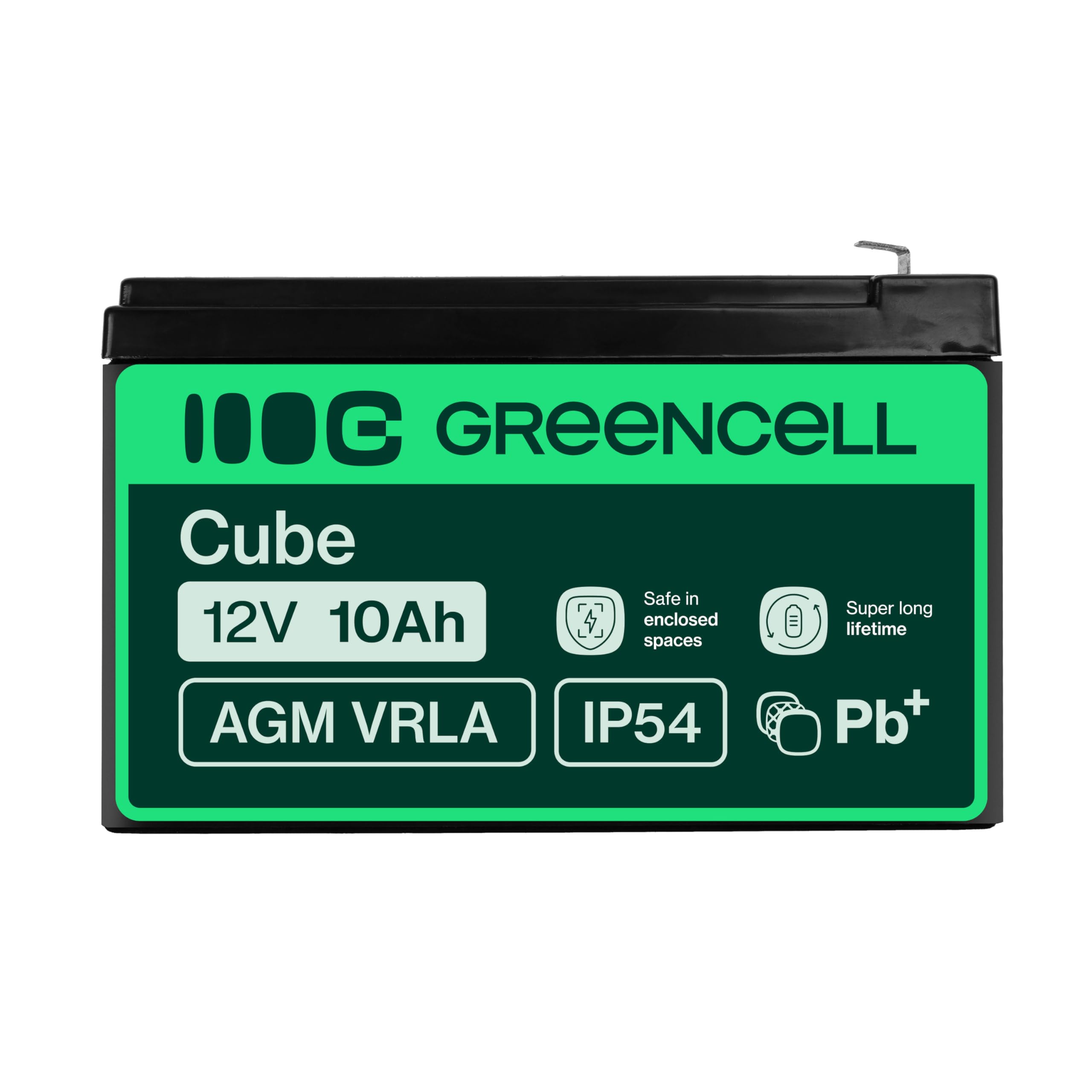 GreenCell® Batteria AGM 12V 10Ah al piombo accumulatore sigillata VRLA Senza manutezione ricaricabile Batterie di ricambio ermetica | giocattoli per bambini | allarme| sistemi UPS | eBike | Scooter