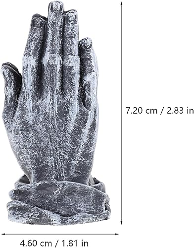 Miniatura 7 de HOMSFOU Decoración para el hogar, estatua de manos rezando, estatua de mano de adoración, escultura de manos de Dios, adorno de artesanía de buena
