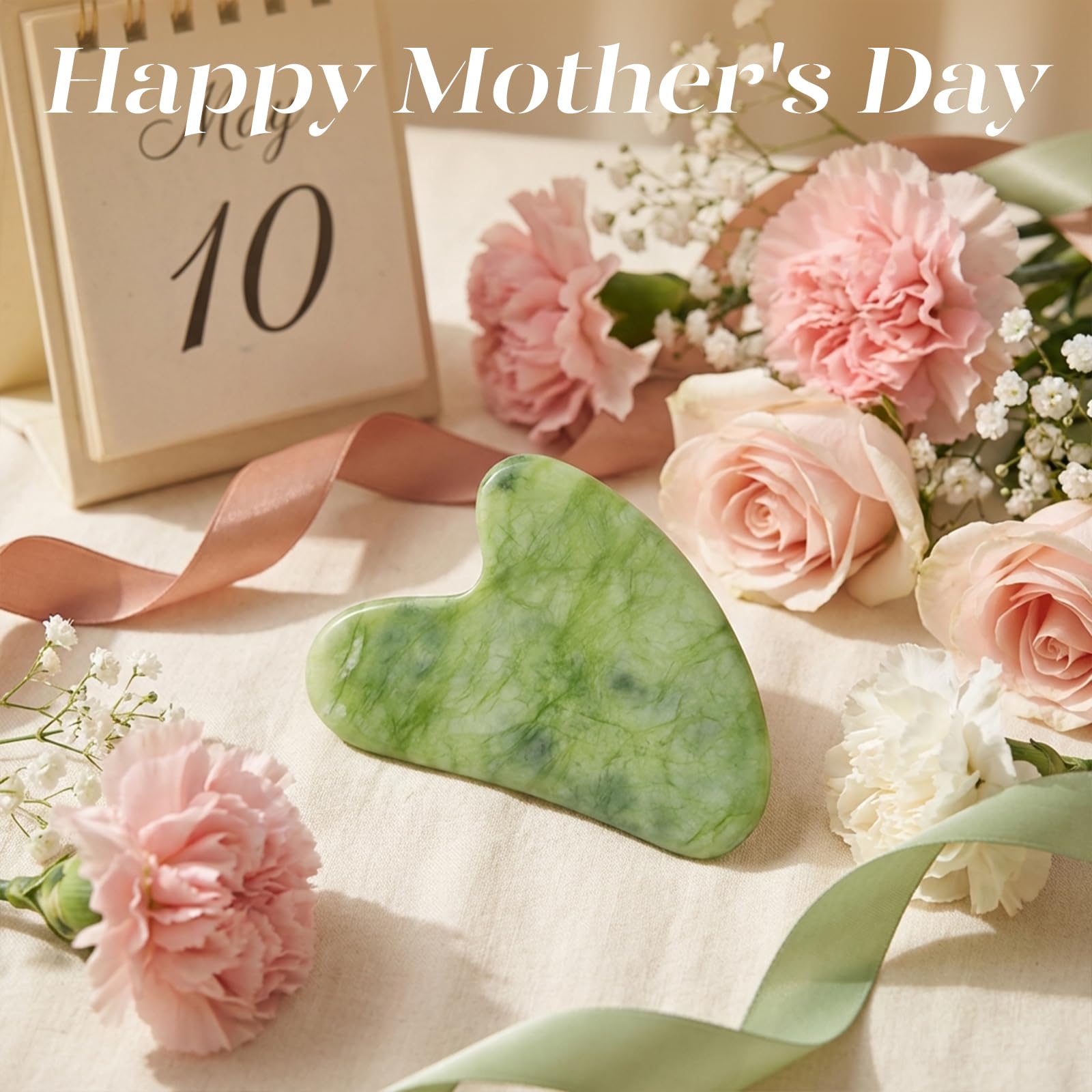 BAIMEI Gua Sha Facial Tool for Self Care, Massager Tool for Face and Body, Manual Back Massagers,Made of Xiuyan Jade, Relieve Tensions and Reduce Puffiness - 2