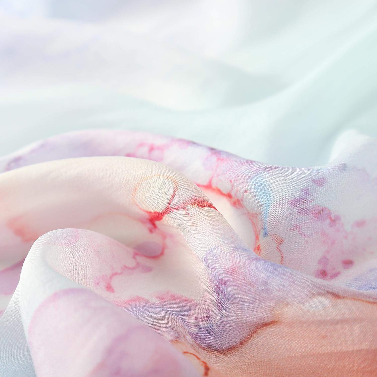 JWSilk Longue écharpe en mousseline de soie imprimé floral
