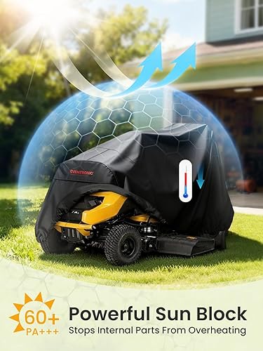 Miniatura 7 de Cubierta para cortacésped de montar, Eventronic 54" Cubierta para tractor cortacésped de montar Impermeable Resistente Duradera (poliéster