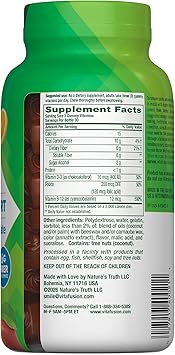 Vitafusion GLP-1 Support Fiber Plus Vitamins D, B12 and Folate Gummy Vitamins, Citrus Flavor, Sugar Free, 90 Count, 30 Day Supply