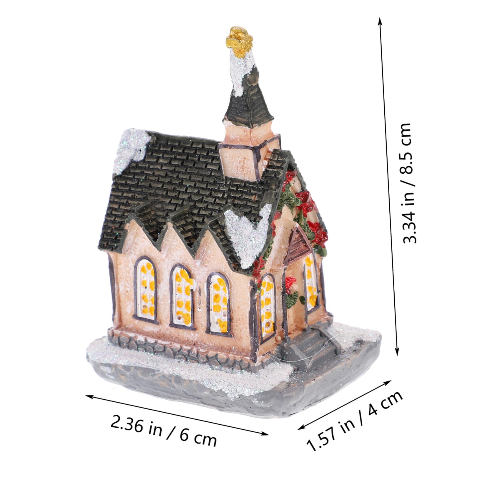 Ciieeo Glowing Fairy Garden House Christmas Ornament Mini Resin House for Christmas Gingerbread Village