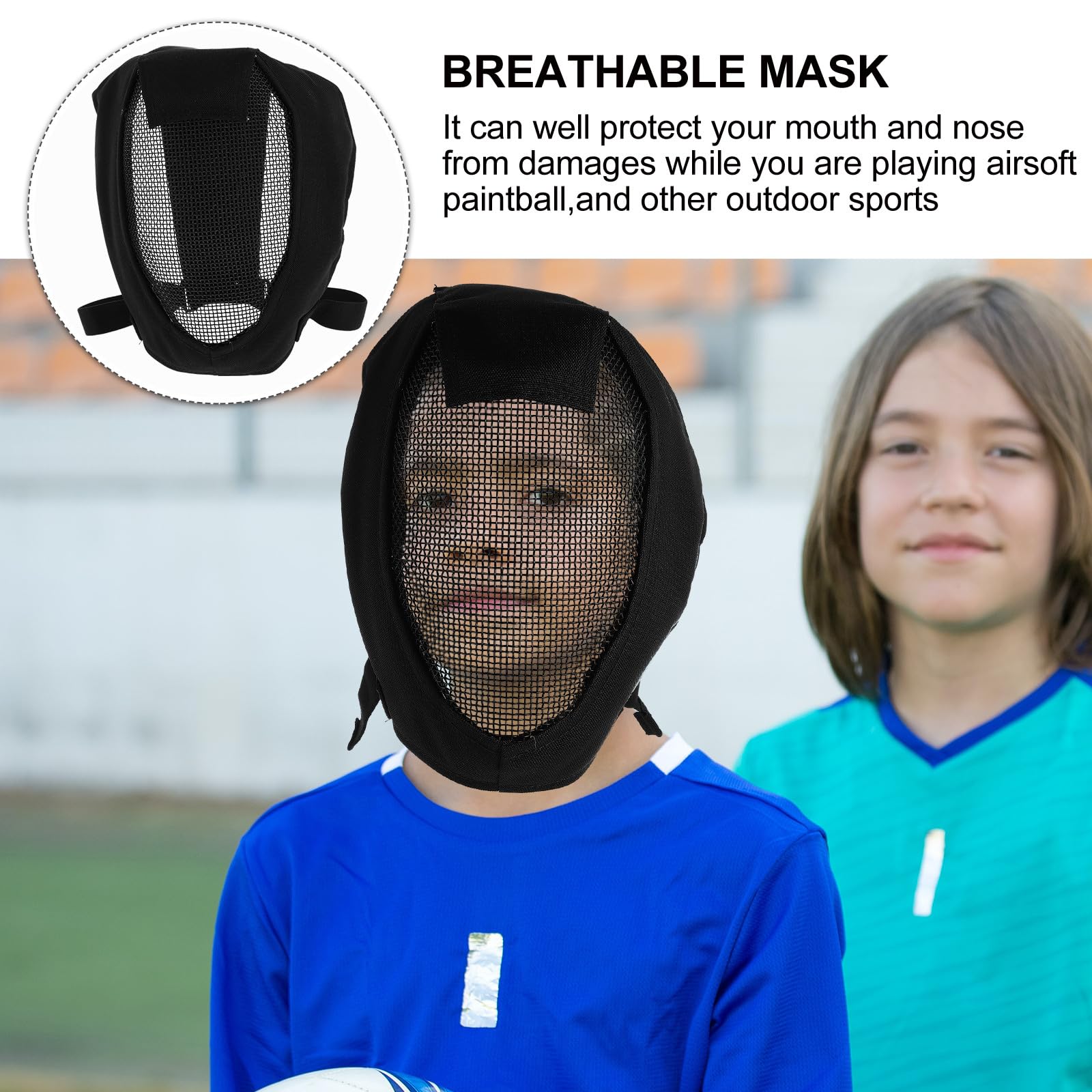 Beavorty Vollgesichtsschutzmaske V3 Metallgitter aus Stahl mit Oxford Stoff Tragbar und Verschleißfest für Outdoor-Sport und Jagd im Freien