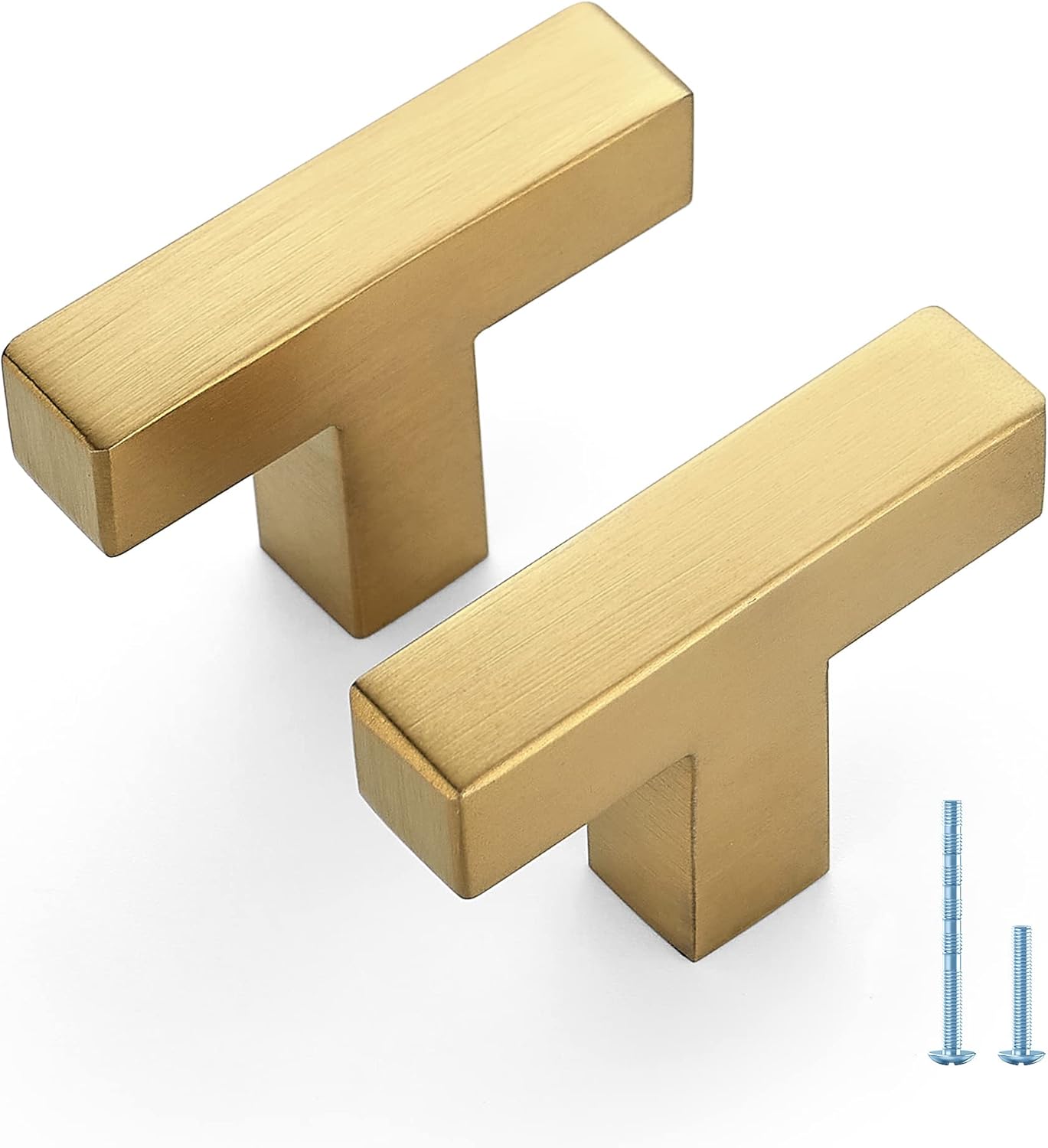 20 Pack Brushed Brass Pulls 2 Inch Door Handles with