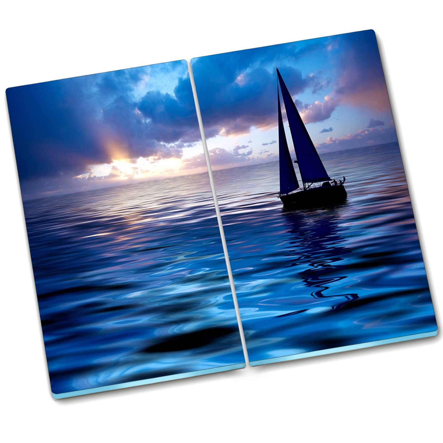 Planches à découper en verre 2x30x52 cm lac yacht Decormat