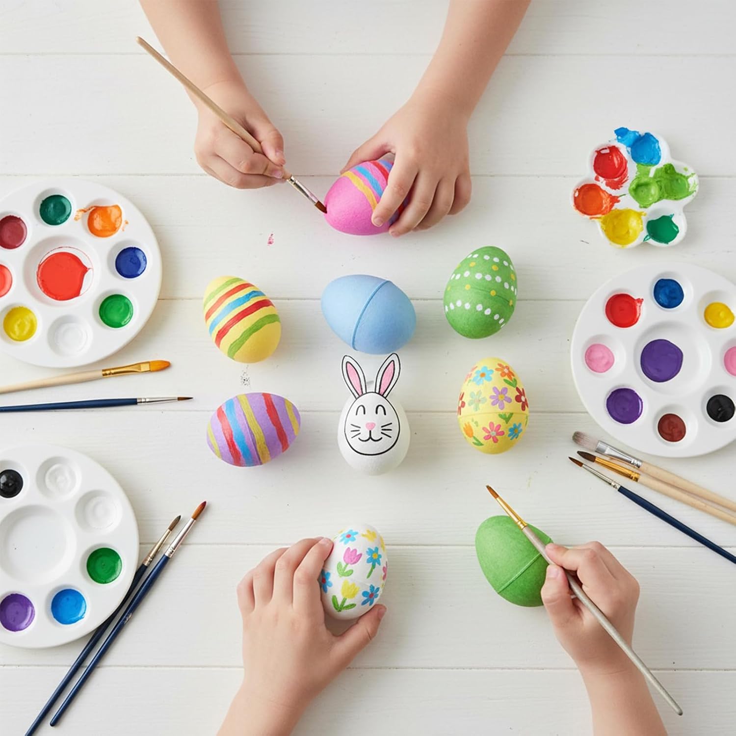 Easter Papier-Mâché Eggs - 24 Pack Paintable & Fillable Empty Paper Pulp Eggs for DIY Easter Egg Decorating, Spring Festival Crafts Party Favors, Colorful