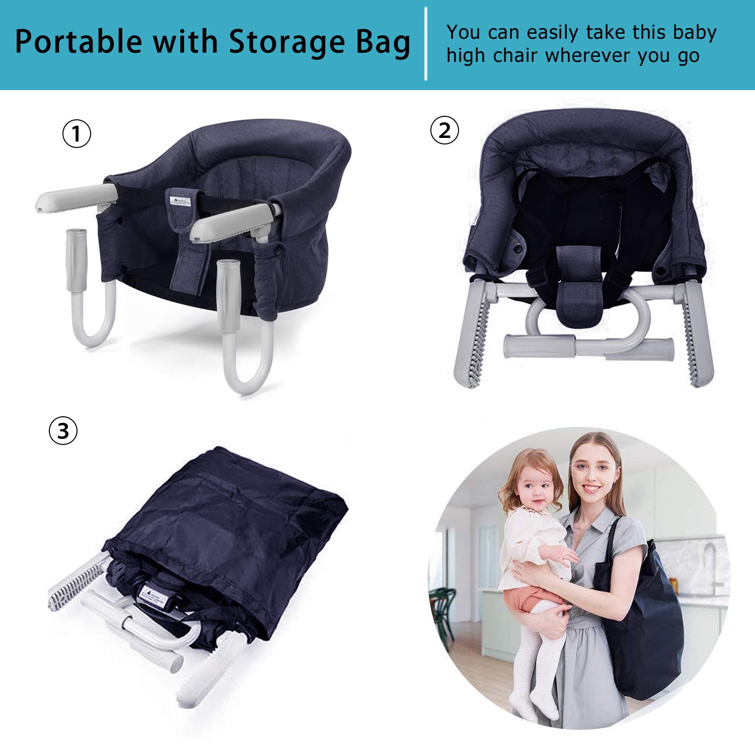 Foho Hook On Chair, Clip on Table High Load Design Fold Flat Storage ...
