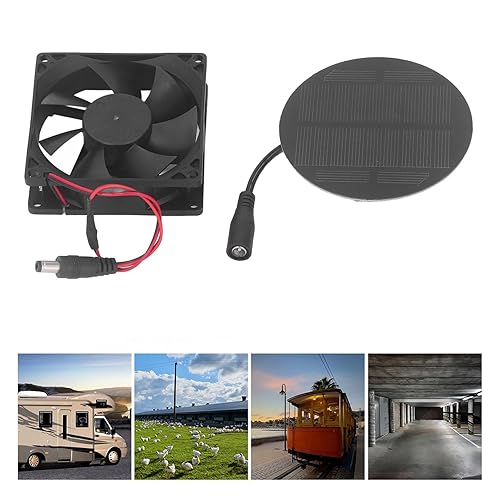 Miniatura 2 de Ventilador solar de ventilación para casa de perro, fuerte y estable, fácil de instalar, ventilador solar de silicona monocristalina para mascotas,